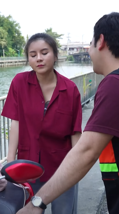 D2801003 ญหล นท สาวโรงงานก บหน มว นมอเตอร ไซค part2